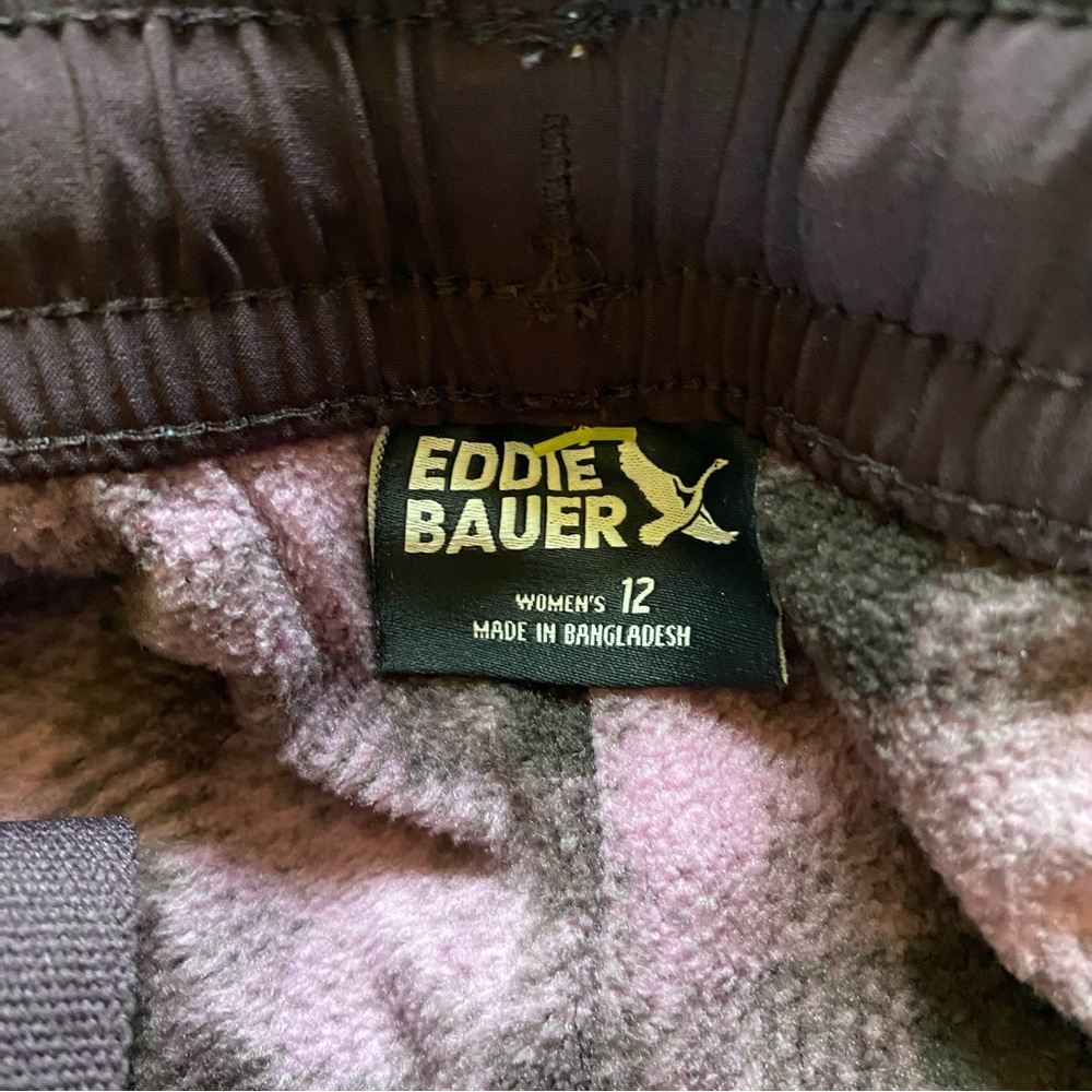 Eddie Bauer Fleece Lined Cargo Jogger Pants 12 Deep Purple Plum Gorpcore Hiking - Picture 4 of 10